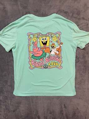 SpongeBob SquarePants Bikini Bottom Bash Size M Green Graphic T-Shirt